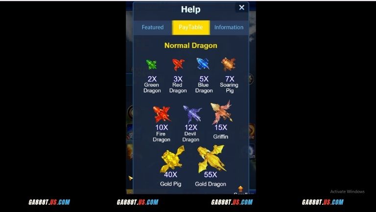 Boss đặc biệt trong Dragon Fortune GA888